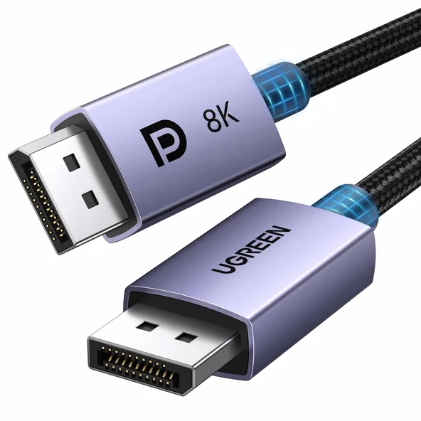 UGREEN 25956 DP120 Ultra HD 8K Çözünürlük DisplayPort to DisplayPort 1.4 Örgülü Kablo 3 Metre ürün görseli 1