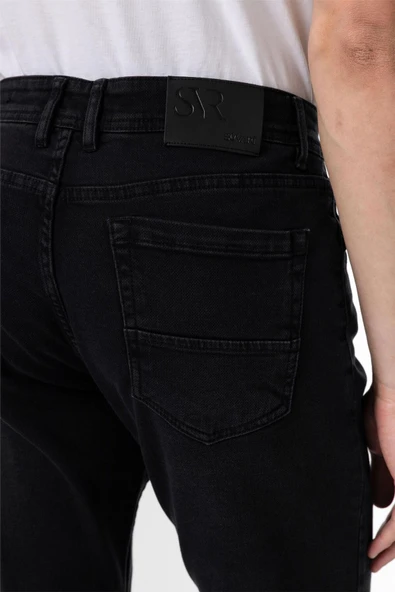 Siyah Slim Fit Denim Pantolon - Resim 5