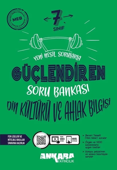 Ankara Yayıncılık 7.Sınıf  Din Kültürü Kültürü ve Ahlak Bilgisi Güçlendiren Soru Bankası ürün görseli 1