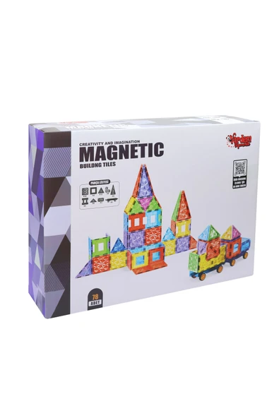 Vardem 78 Parça 7,5 Cm Manyetik Yapı Blokları - Resim 2