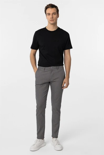 Bej Slim Fit Armürlü Kanvas Pantolon - Resim 2