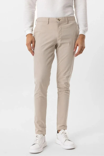REGULAR (RAHAT) KALIP NORMAL BEL NORMAL PAÇA PAMUKLU KETEN PANTOLON - Resim 6