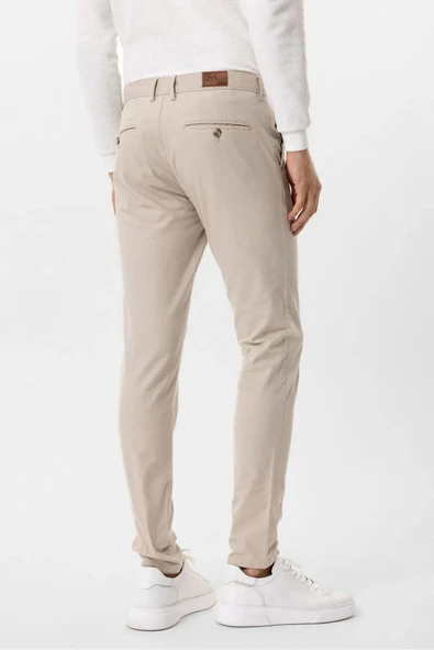 REGULAR (RAHAT) KALIP NORMAL BEL NORMAL PAÇA PAMUKLU KETEN PANTOLON - Resim 9