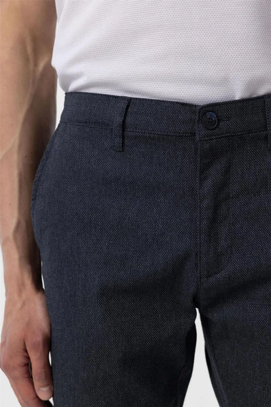 Bej Slim Fit Armürlü Kanvas Pantolon - Resim 10
