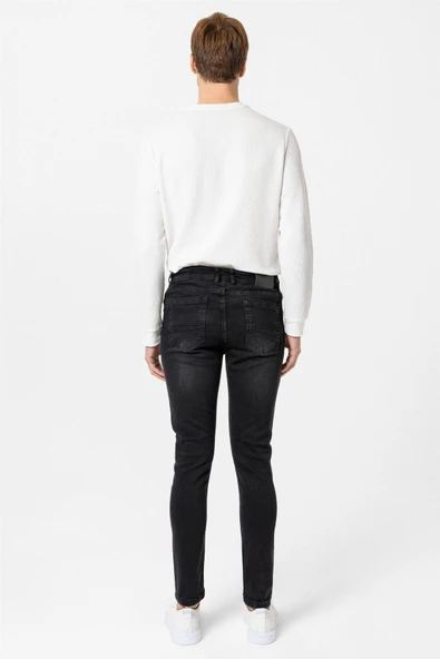 Siyah Süper Slim Fit Denim Pantolon - Resim 6