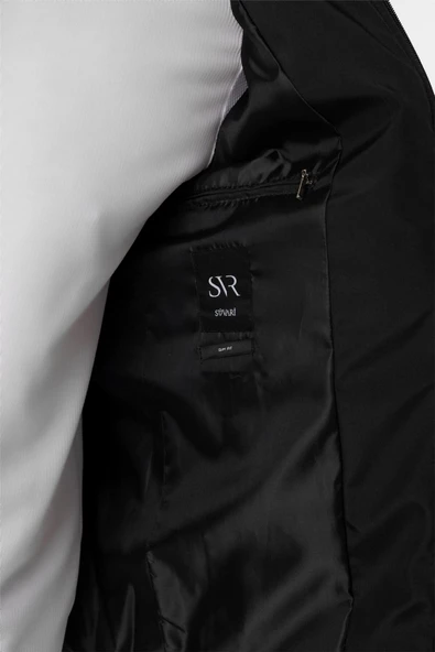Siyah Slim Kapitone Mont - Resim 5