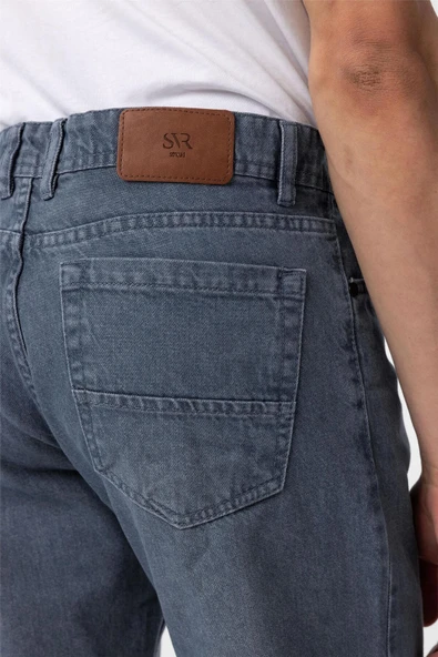 Gri Regular Denim Pantolon - Resim 6