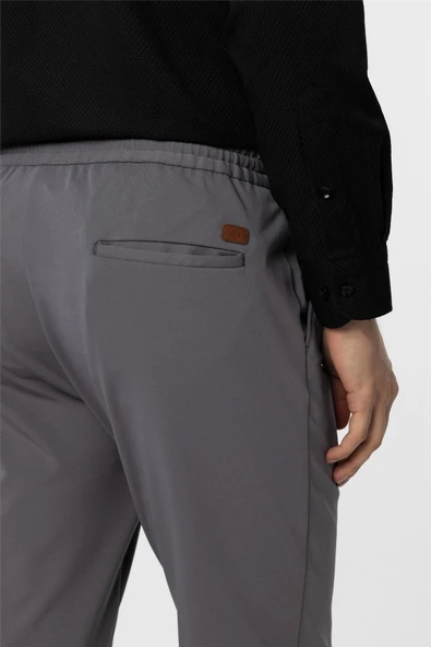 Antrasit Slim Fit Düz Jogger Pantolon - Resim 5