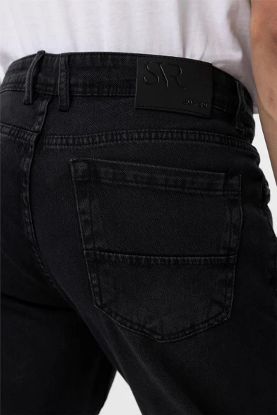 Siyah Regular Denim Pantolon - Resim 5