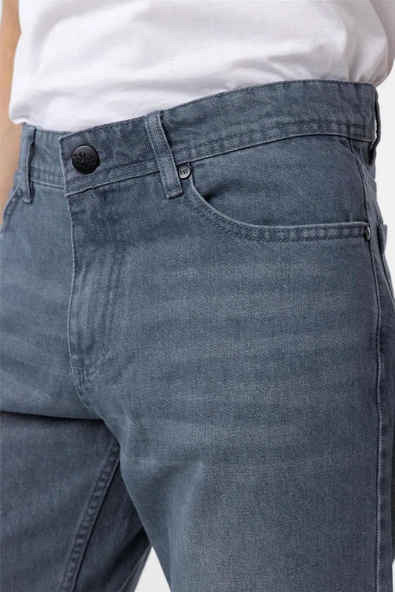 Gri Regular Denim Pantolon - Resim 4