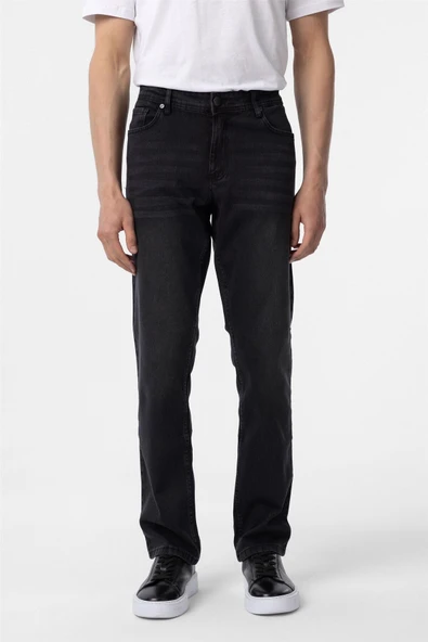 Siyah Regular Denim Pantolon - Resim 2
