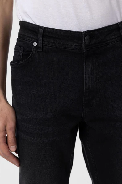 Siyah Slim Fit Denim Pantolon - Resim 4