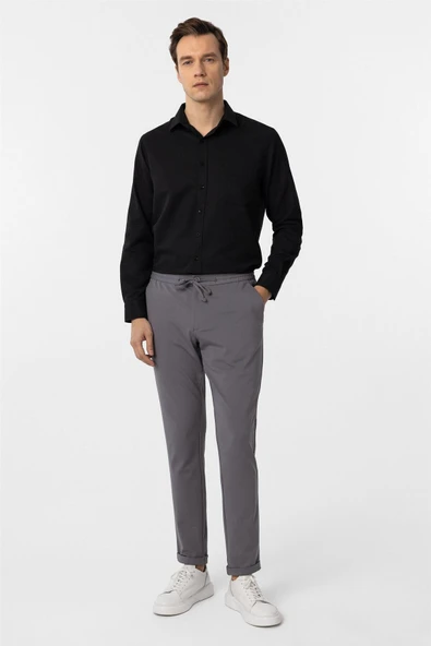 Antrasit Slim Fit Düz Jogger Pantolon ürün görseli 1