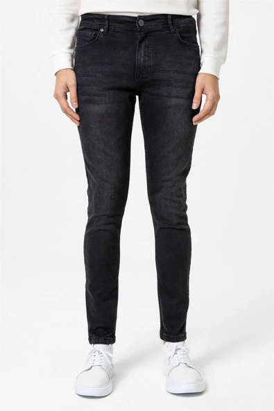 Siyah Süper Slim Fit Denim Pantolon - Resim 2