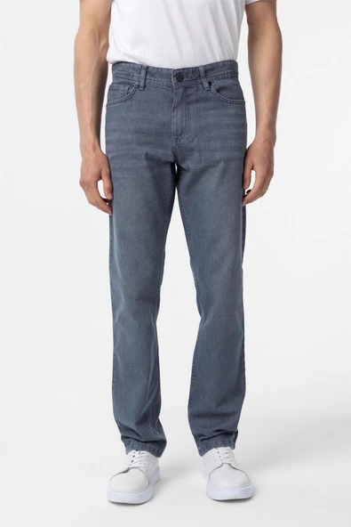Gri Regular Denim Pantolon - Resim 2