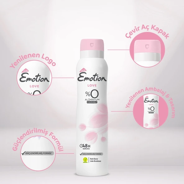 Emotion Love Kadın Sprey Deodorant 150 Ml - Resim 5