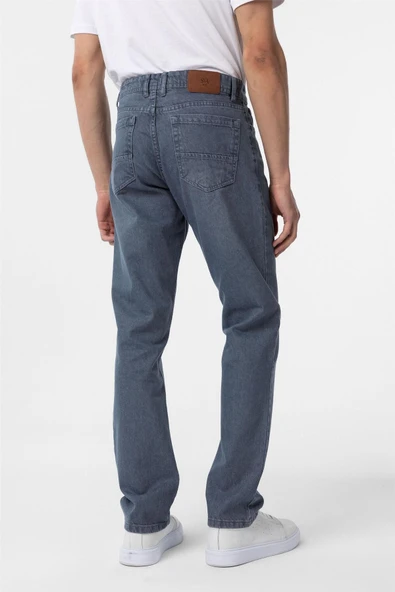 Gri Regular Denim Pantolon - Resim 7