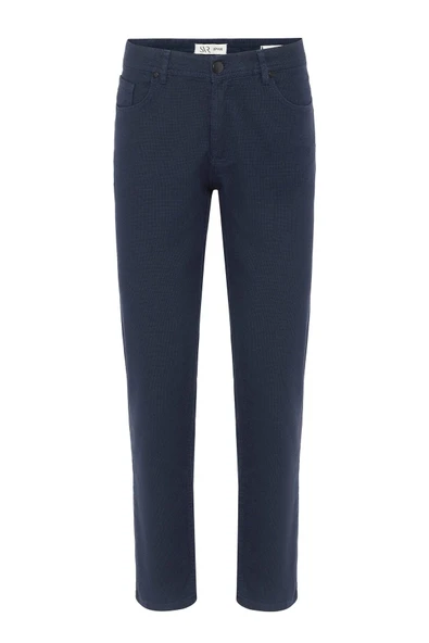 Siyah Slim Fit Armürlü Kanvas Pantolon ürün görseli 1