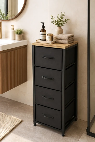miyuhome 4 Çekmeceli Metal Banyo Dolabı Çok Amaçlı Dolap Pratik Organizer Çekmeceli Düzenleyici ürün görseli 1