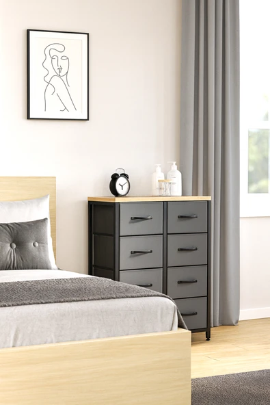 miyuhome 8 Çekmeceli Şifonyer Yatak Odası Organizer Deri Çekmeceli Çocuk Odası Düzenleyici ürün görseli 1