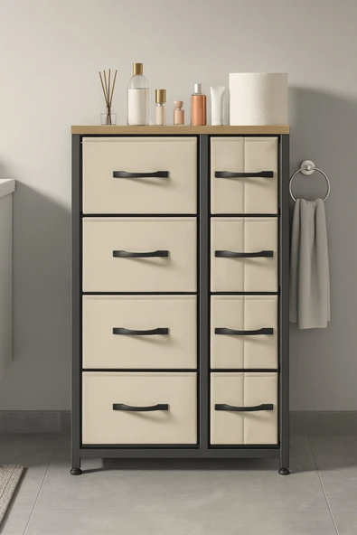 miyuhome 8 Çekmeceli Banyo Düzenleyici Deri Çekmeceli Banyo Organizer Wc Düzenleyici Banyo Rafı ürün görseli 1