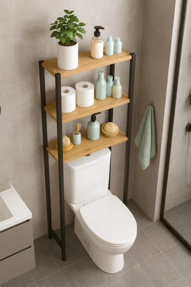 miyuhome Klozet Üstü Düzenleyici Raf Banyo Düzenleyici Banyo Organizer Wc Rafı ürün görseli 1