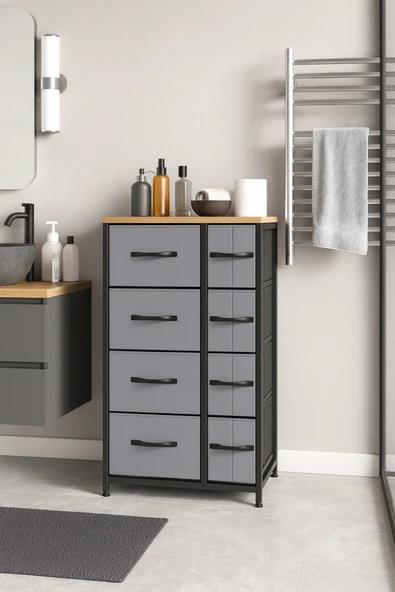 miyuhome 8 Çekmeceli Banyo Düzenleyici Deri Çekmeceli Banyo Organizer Wc Düzenleyici Banyo Rafı ürün görseli 1