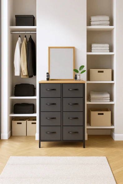 miyuhome 8 Çekmeceli Şifonyer Yatak Odası Organizer Deri Çekmeceli Çocuk Odası Düzenleyici ürün görseli 1