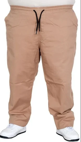 Büyük Beden Erkek Keten Jogger Pantolon Milano 21913 CAPPUCINO ürün görseli 1