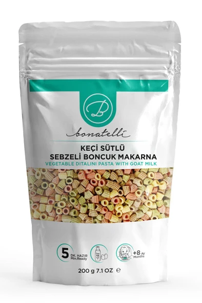 Keçi Sütlü Sebzeli Boncuk Makarna 200 G | Bebek Makarna +8 Ay ürün görseli 1