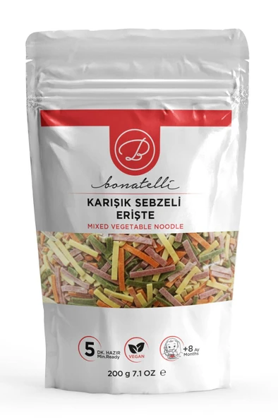 Karışık Sebzeli Erişte 200 G | Bebek Makarna +8 Ay ürün görseli 1