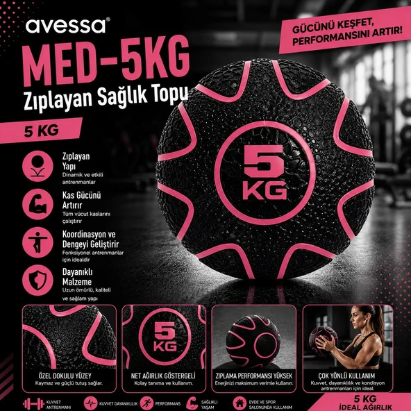 Avessa Med-5Kg Zıplayan Sağlık Topu 5Kg ürün görseli 1