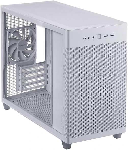 Asus Prime AP201 Temperli Fanlı Beyaz Micro ATX Bilgisayar Kasası Teşhir ürün görseli 1