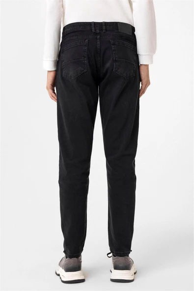 Siyah Regular Denim Pantolon - Resim 8