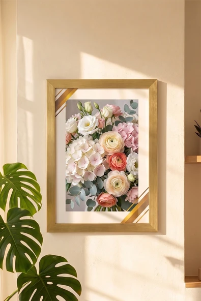 Porsima 4410 Altın Modern Dekoratif Cam Fotoğraf Çerçevesi Masa Duvar Fotoğraf Çerçevesi 21x29,7cm ürün görseli 1