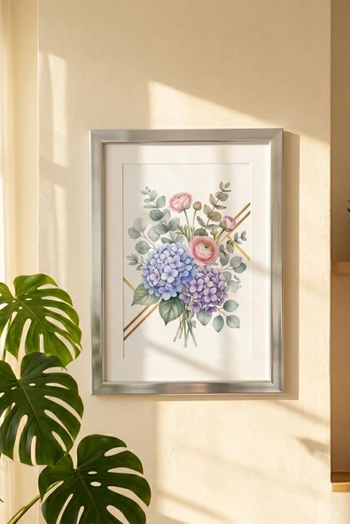 Porsima 4409 Gümüş Modern Dekoratif Cam Fotoğraf Çerçevesi Masa Duvar Fotoğraf Çerçevesi 21x29,7cm ürün görseli 1