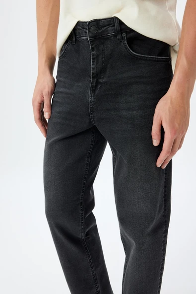 Siyah Erkek Jeans 5WAM40121ID - Resim 5