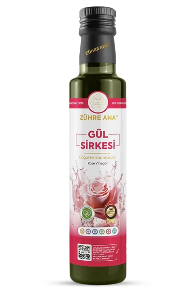 Zühre Ana Gül Sirkesi Doğal Fermantasyon Rose Vinegar 500 ml ürün görseli 1