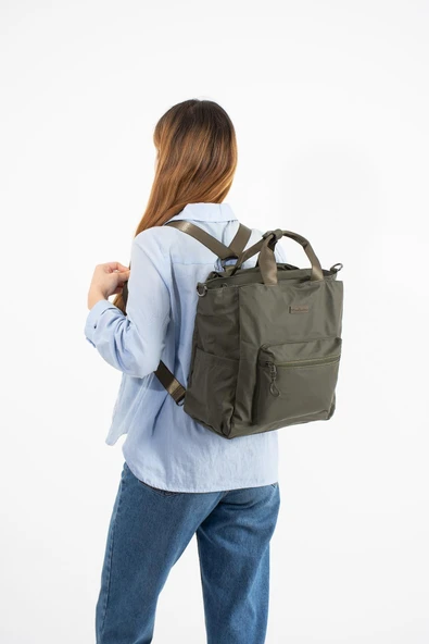 Ultra Hafif Çok Cepli, Çok Bölmeli Sırt ve El Çantası Haki (Model:571-9S) ürün görseli 1