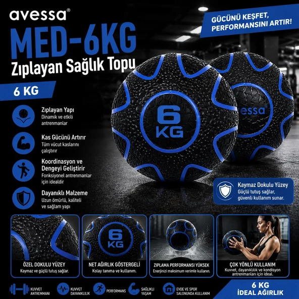 Avessa Med-6Kg Zıplayan Sağlık Topu 6 Kg ürün görseli 1