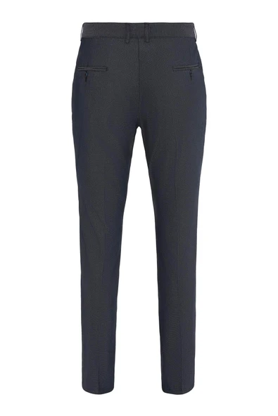 Siyah Regular Armürlü Kanvas Pantolon - Resim 7