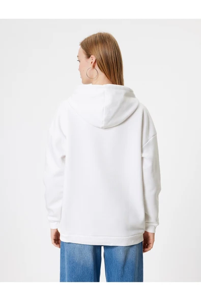 Bambi Baskılı Şardonlu Lisanslı Kapüşonlu Oversize Sweatshirt - Resim 4