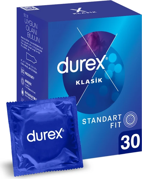 Durex Klasik 30'lu Prezervatifler Aile Planlaması İçin Güvenilir Koruma Klasik Aroma ürün görseli 1