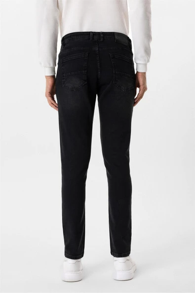 Siyah Slim Fit Denim Pantolon - Resim 7