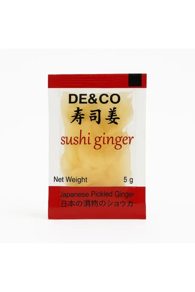 De Co yada De&co De&Co Tek Kullanımlık Zencefil Turşusu Sushi Pickled Ginger 5 G x 1000 Adet ürün görseli 1