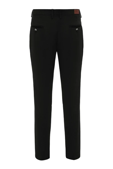 Siyah Regular Armürlü Kanvas Pantolon - Resim 4