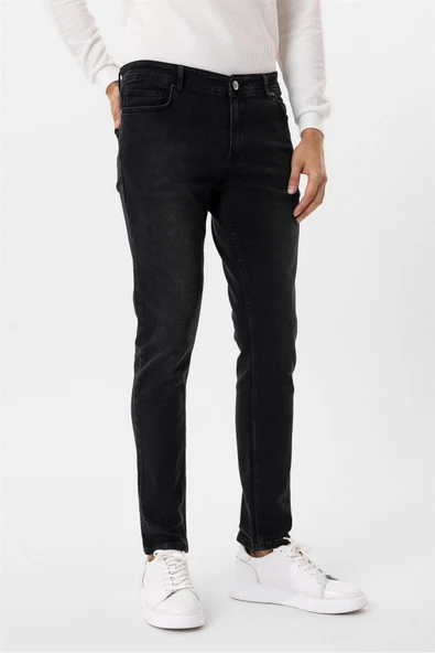 Siyah Slim Fit Denim Pantolon ürün görseli 1