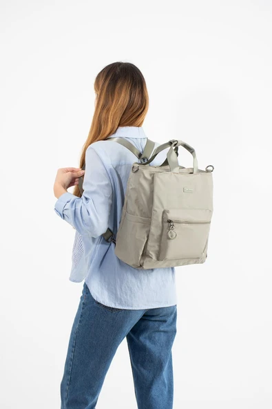 Ultra Hafif Çok Cepli, Çok Bölmeli Sırt ve El Çantası Vizon (Model:571-9S) ürün görseli 1