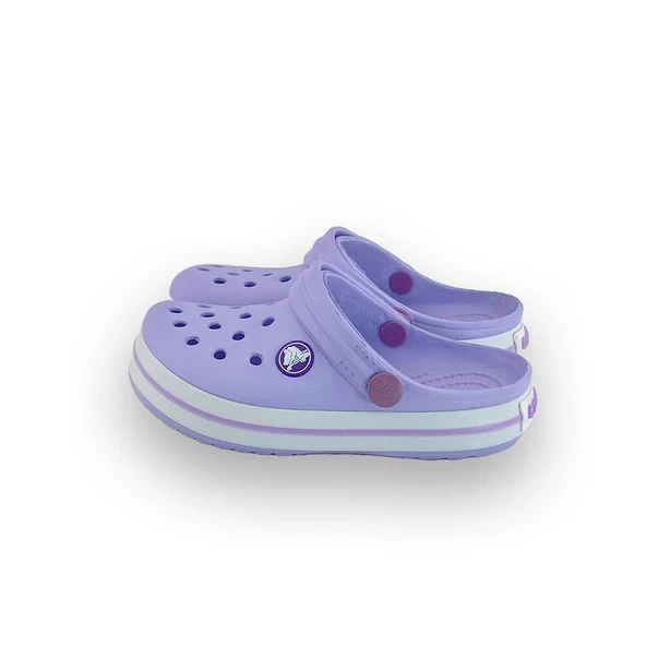 ÇOCUK CROCS CROCBAND ICONİC COMFORT LİLA BEYAZ TERLİK ürün görseli 1