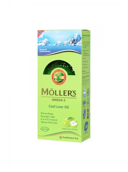 Mollers Mollers Omega 3 Doğal Elma Aromalı Balık Yağı 250 ml ürün görseli 1